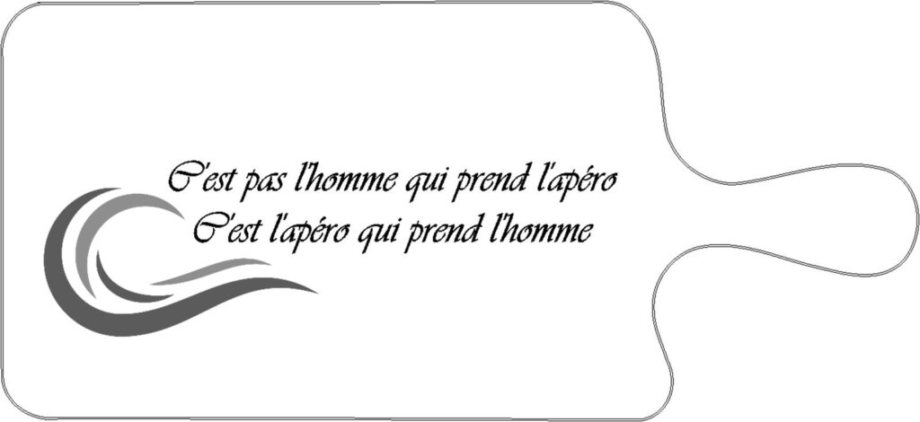 Petite planche à découper "L'homme & l'apéro" (sur commande)
