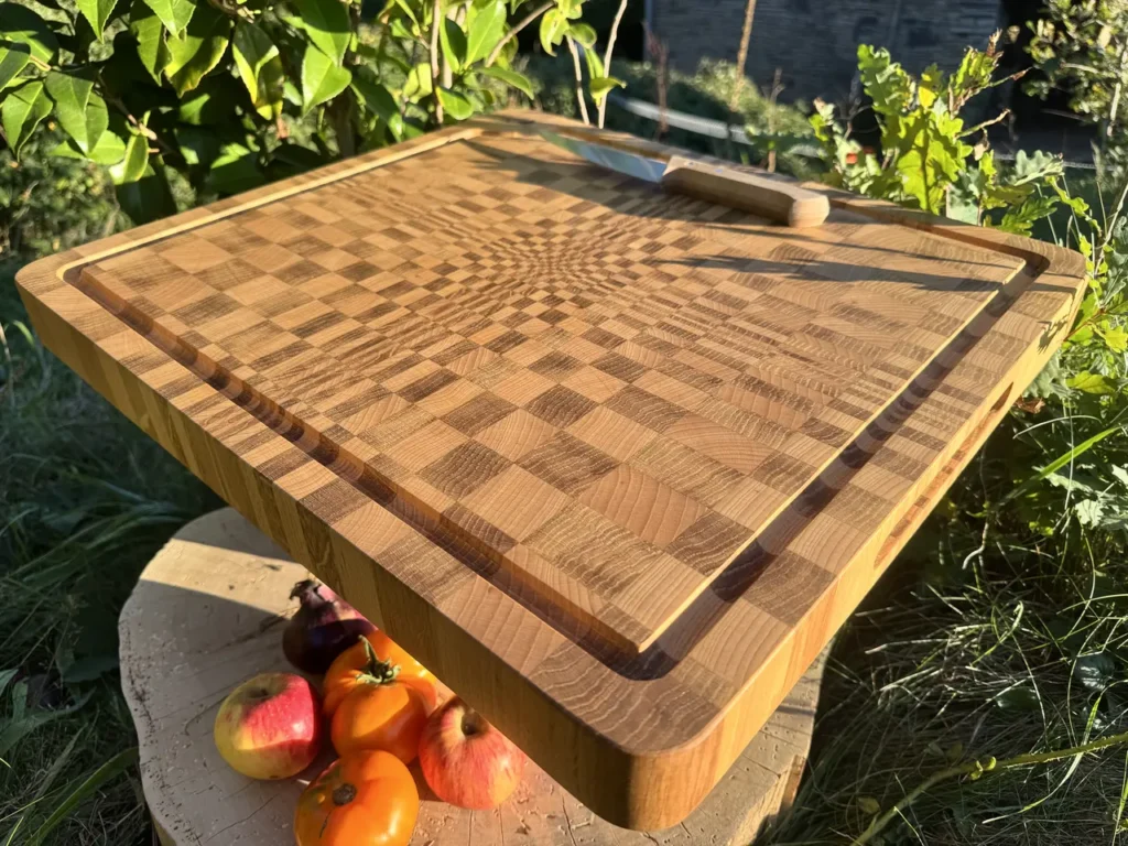 Planche à découper en bois de bout 53.1x47,8x4.6cm (avec rigole)