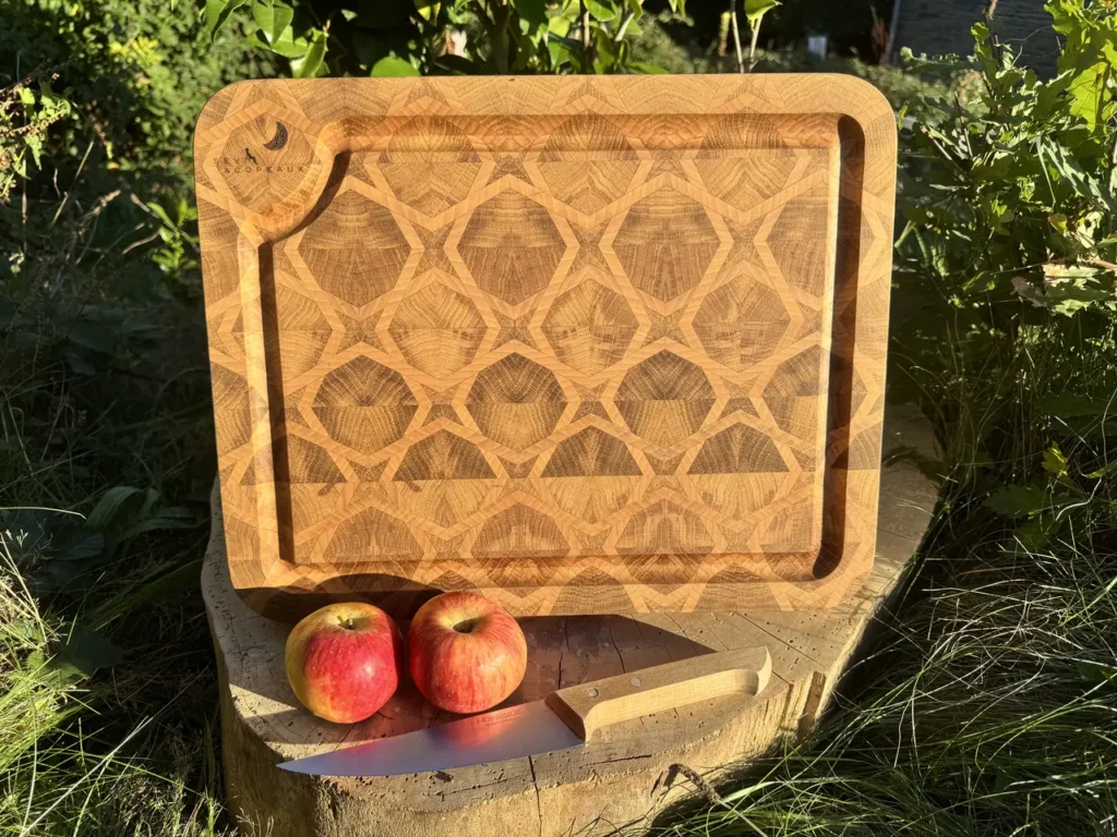 Planche à découper en bois de bout 39,1x41,2x4.7cm (avec rigole)