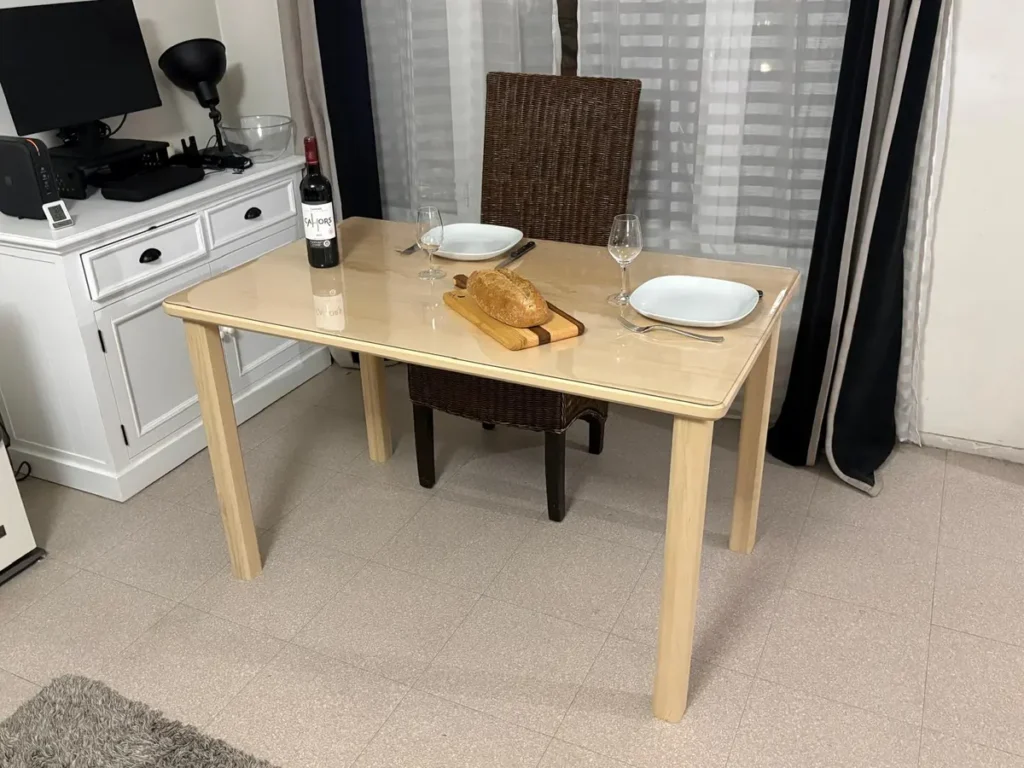 satisfaction client table sur mesure vue1 seve et copeaux