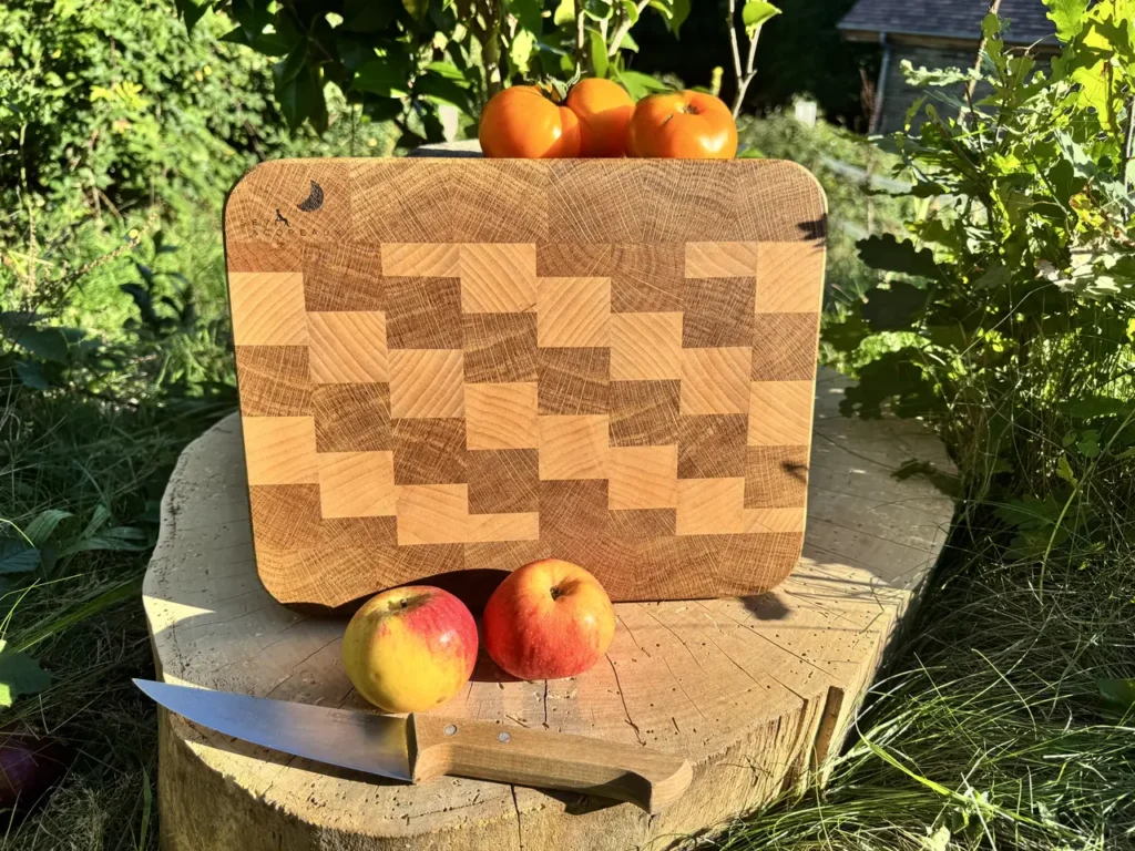 Planche à découper en bois de bout 31,4x24,7x3,9cm