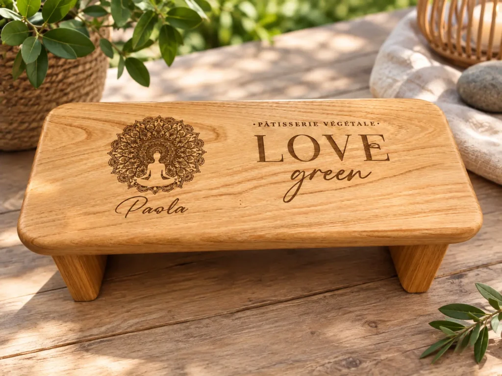 Banc de méditation - avec gravure laser sur mesure